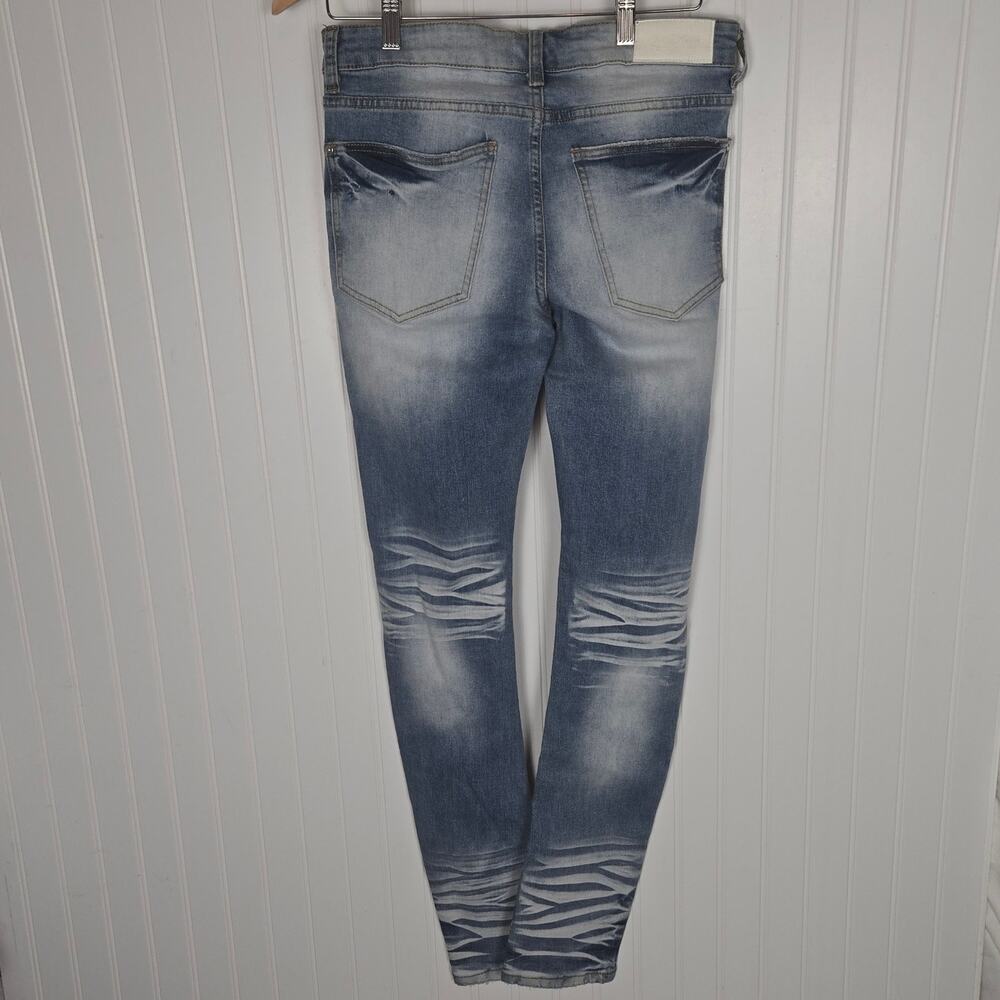 Women's Mackeen Skinny Skull Jeans Size30 Inseam32 Distress - Picture 2 of 11